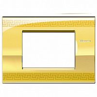 Рамка 3 модуля LIVING LIGHT, золотой с орнаментом |  код. LNC4803GK |  Bticino